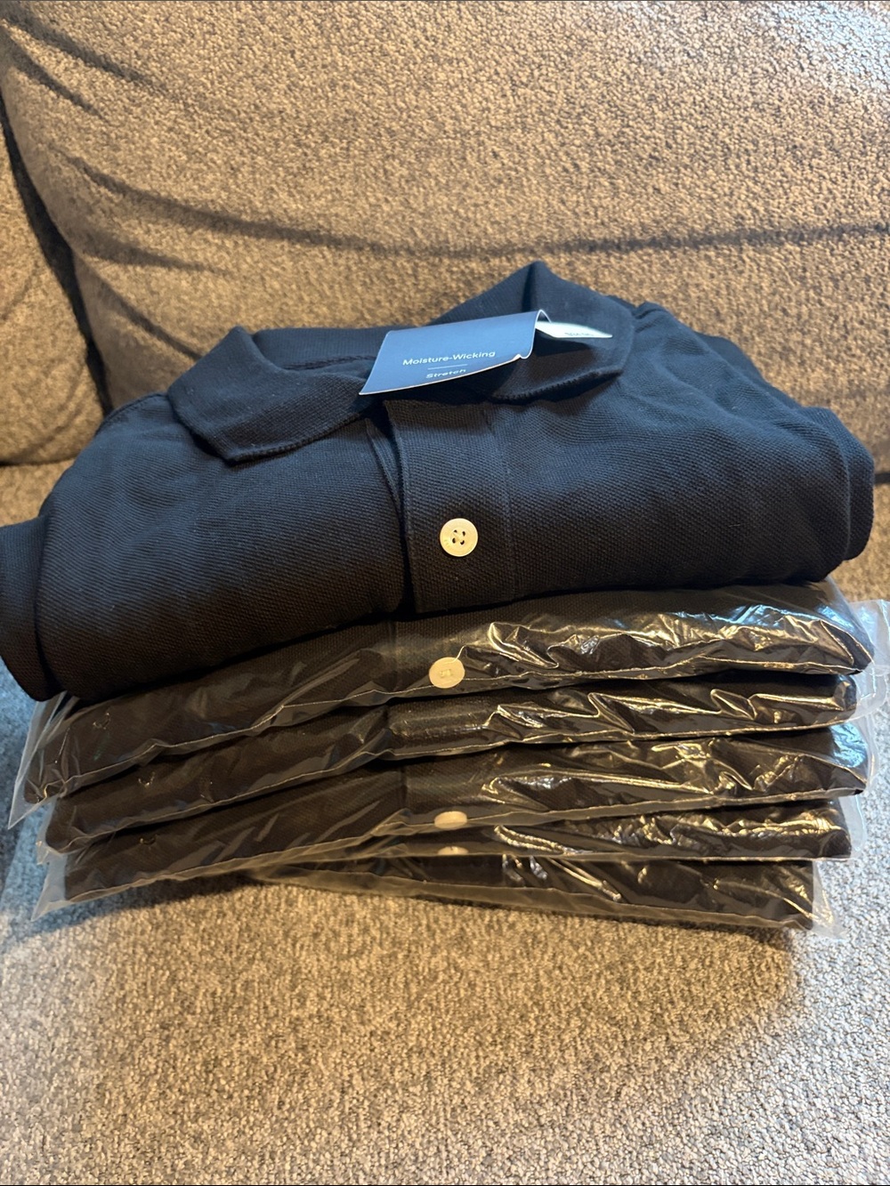 GAP 6 Men’s Black Polo Shirts with Button Placket